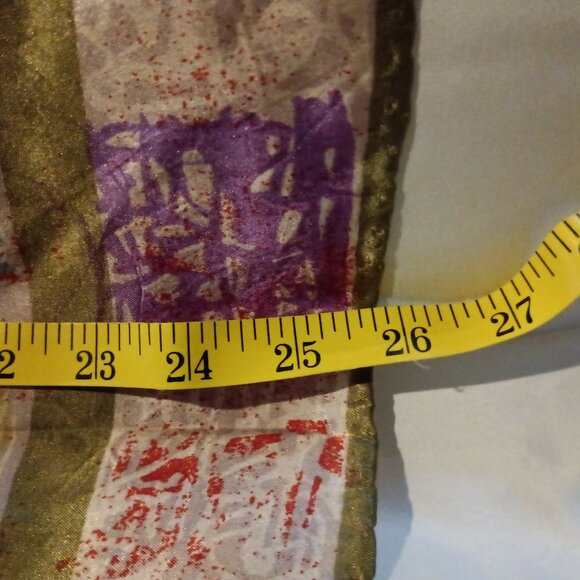 Vintage Scarf Water Repellant Hand Rolled Screen Printed Made in Italy 26x26 - Picture 8 of 8